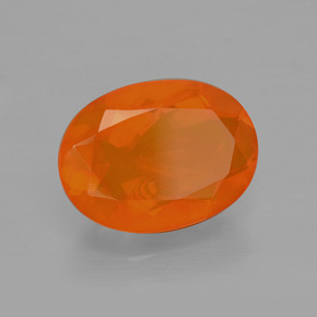 2.00 ct Orange Fire Opal Stone, Natural Fire Opal in Oval Facet Shape for Sale