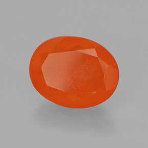 1.79 ct Orange Fire Opal Stone, Natural Fire Opal in Oval Facet Shape for Sale