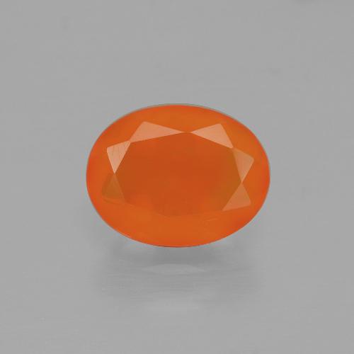 Medium Orange Feueropal Edelstein - 1.2ct Oval facettiert (ID: 405204)