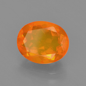1.59 ct Orange Fire Opal Stone, Natural Fire Opal in Oval Facet Shape for Sale