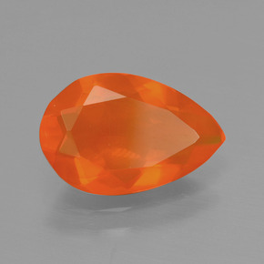 1.46 ct Orange Fire Opal Stone, Natural Fire Opal in Pear Facet Shape for Sale