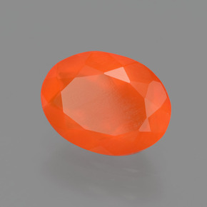 1.63 ct Orange Fire Opal Stone, Natural Fire Opal in Oval Facet Shape for Sale
