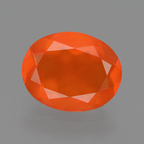2.04 ct Orange Fire Opal Gemstone, Fire Opal Gem in Oval Facet Shape for Sale.