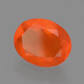 2.04 ct Orange Fire Opal Stone, Natural Fire Opal in Oval Facet Shape for Sale