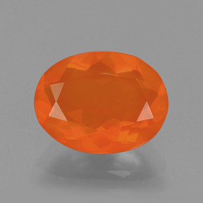 1.50 ct Orange Fire Opal Gemstone, Fire Opal Gem in Oval Facet Shape for Sale.