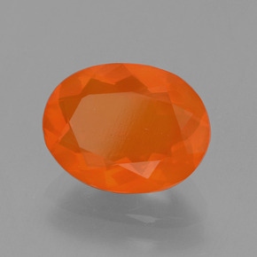 1.50 ct Orange Fire Opal Stone, Natural Fire Opal in Oval Facet Shape for Sale