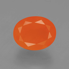 2.82 ct Orange Fire Opal Gemstone, Fire Opal Gem in Oval Facet Shape for Sale.