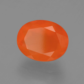 2.82 ct Orange Fire Opal Stone, Natural Fire Opal in Oval Facet Shape for Sale