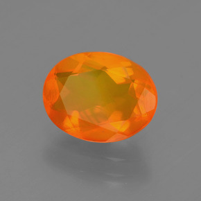 1.27 ct Orange Fire Opal Stone, Natural Fire Opal in Oval Facet Shape for Sale