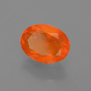 0.93 ct Orange Fire Opal Stone, Natural Fire Opal in Oval Facet Shape for Sale