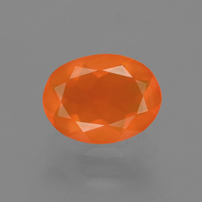 1.04 ct Orange Fire Opal Gemstone, Fire Opal Gem in Oval Facet Shape for Sale.