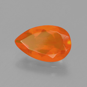 1.22 ct Orange Fire Opal Stone, Natural Fire Opal in Pear Facet Shape for Sale