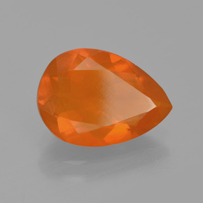 1.94 ct Orange Fire Opal Stone, Natural Fire Opal in Pear Facet Shape for Sale
