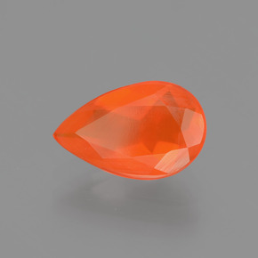 0.99 ct Orange Fire Opal Stone, Natural Fire Opal in Pear Facet Shape for Sale
