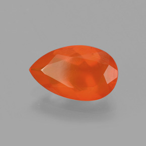 0.83 ct Orange Fire Opal Stone, Natural Fire Opal in Pear Facet Shape for Sale