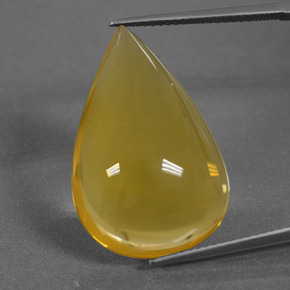 16.66 ct Orange Fire Opal Gemstone, Fire Opal Gem in Pear Cabochon Shape for Sale.