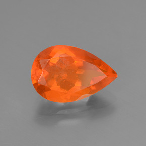 1.65 ct Orange Fire Opal Stone, Natural Fire Opal in Pear Facet Shape for Sale