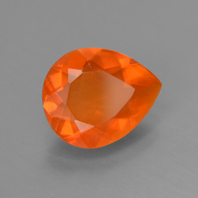 2.04 ct Orange Fire Opal Stone, Natural Fire Opal in Pear Facet Shape for Sale