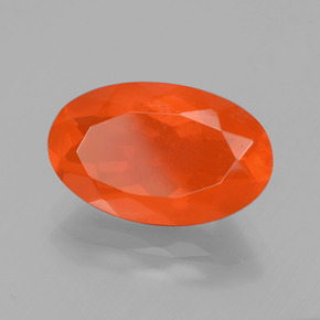 2.58 ct Orange Fire Opal Stone, Natural Fire Opal in Oval Facet Shape for Sale