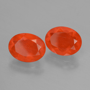 2.11 ctw Orange Fire Opal Stones, Natural Fire Opal in Oval Facet Shape for Sale