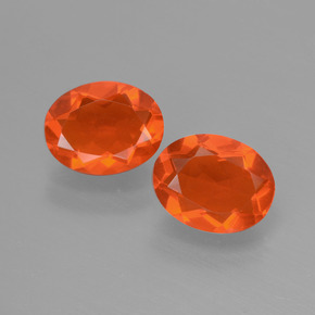 1.27 ct Orange Fire Opal Gemstone, Fire Opal Gem in Oval Facet Shape for Sale.