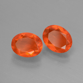 1.27 ct Orange Fire Opal Stone, Natural Fire Opal in Oval Facet Shape for Sale
