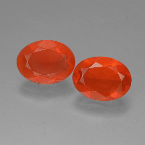 Intense Orange Огненный Опал Камень - 0.6ct Фасетный Овал (ID: 431900)