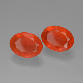 1.23 ctw Orange Fire Opal Stones, Natural Fire Opal in Oval Facet Shape for Sale