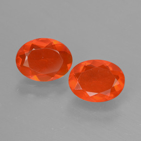 Medium Orange Fire Opal Gem - 0.6ct Oval Facet (ID: 431902)