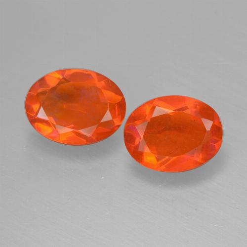 Fire Orange Fire Opal Gem - 0.7ct Oval Facet (ID: 431934)