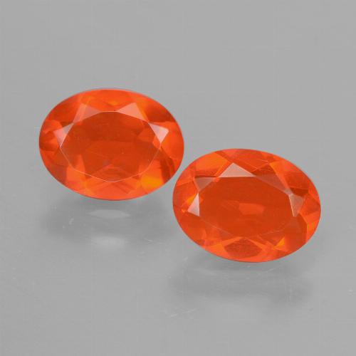 Deep Reddish Orange Fire Opal Gem - 0.7ct Oval Facet (ID: 431941)