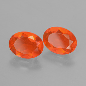 1.39 ctw Orange Fire Opal Stones, Natural Fire Opal in Oval Facet Shape for Sale