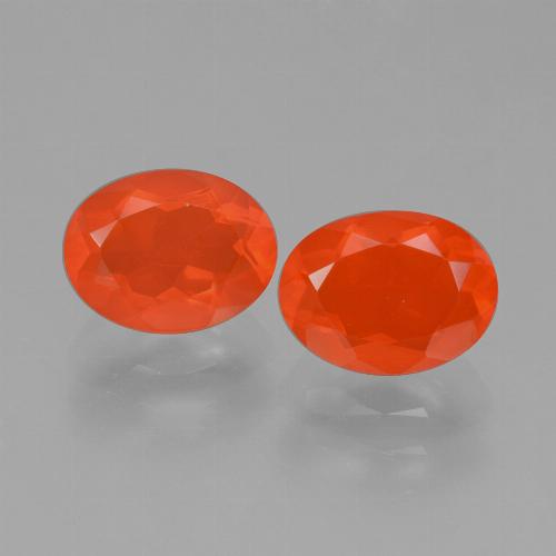 Fire Orange Fire Opal Gem - 0.8ct Oval Facet (ID: 431970)