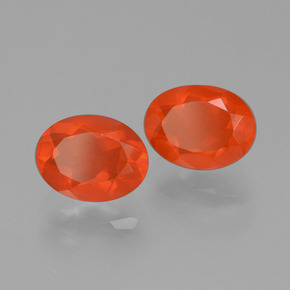 1.55 ctw Orange Fire Opal Stones, Natural Fire Opal in Oval Facet Shape for Sale