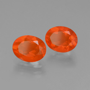 1.40 ctw Orange Fire Opal Stones, Natural Fire Opal in Oval Facet Shape for Sale