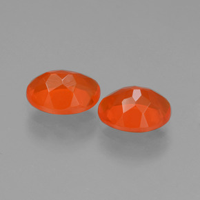 Fire Opal Gemstones in 7.6 x 5.9 mm Size for Sale, Fire Opal Stones in Deep Reddish Orange Color