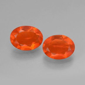 1.15 ct Orange Fire Opal Gemstone, Fire Opal Gem in Oval Facet Shape for Sale.