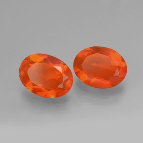 1.15 ct Orange Fire Opal Stone, Natural Fire Opal in Oval Facet Shape for Sale