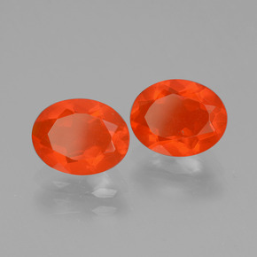 1.41 ctw Orange Fire Opal Stones, Natural Fire Opal in Oval Facet Shape for Sale