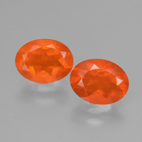 Orange feu Opale de Feu gemme - 0.8ct Ovale facette (ID: 432087)