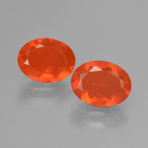 Intense Orange Fire Opal Gem - 0.7ct Oval Facet (ID: 432089)
