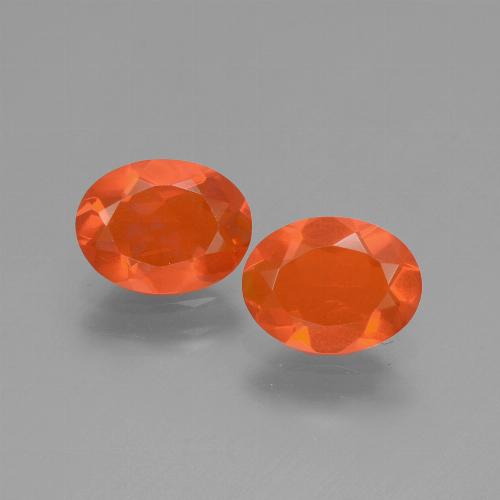 Deep Reddish Orange Fire Opal Gem - 0.7ct Oval Facet (ID: 432152)
