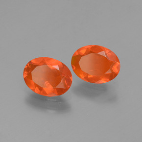 1.31 ctw Orange Fire Opal Stones, Natural Fire Opal in Oval Facet Shape for Sale