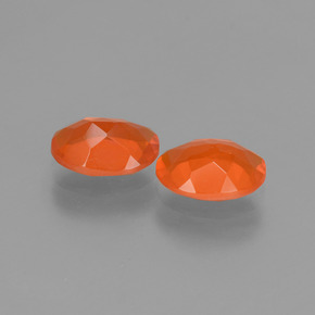 Fire Opal Gemstones in 8 x 6 mm (calibrated) Size for Sale, Fire Opal Stones in Deep Reddish Orange Color