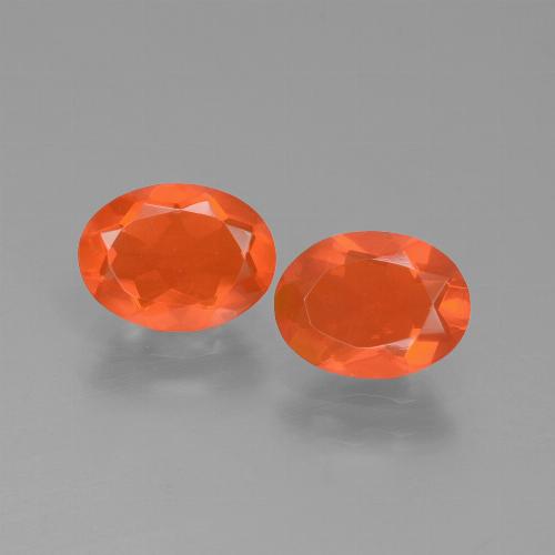 Naranja rojizo oscuro Ópalo de Fuego Gema - 0.7ct Forma ovalada (ID: 432156)