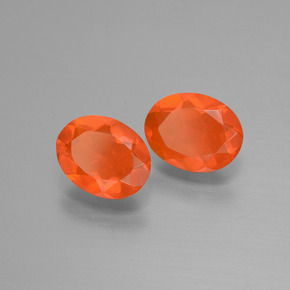 1.15 ctw Orange Fire Opal Stones, Natural Fire Opal in Oval Facet Shape for Sale