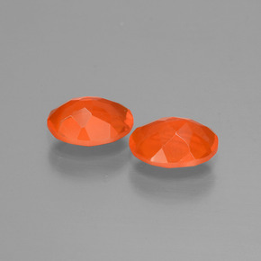 Fire Opal Gemstones in 8 x 6 mm (calibrated) Size for Sale, Fire Opal Stones in Medium Orange Color