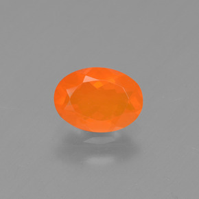 0.48 ct Orange Fire Opal Gemstone, Fire Opal Gem in Oval Facet Shape for Sale.