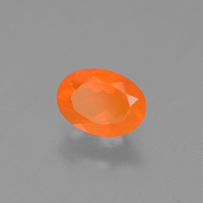 0.48 ct Orange Fire Opal Stone, Natural Fire Opal in Oval Facet Shape for Sale
