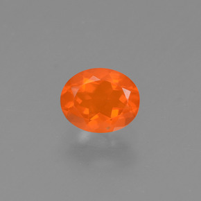 0.43 ct Orange Fire Opal Gemstone, Fire Opal Gem in Oval Facet Shape for Sale.